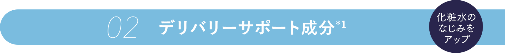 02:デリバリーサポート成分(*1) 化粧水のなじみをアップ