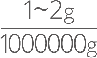 1～2g/1000000g